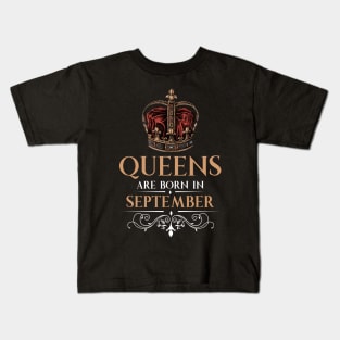 Queens Are Born In September Kids T-Shirt